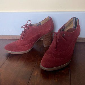 Tommy Hilfiger Suede Lace Up Oxford Heels 7.5